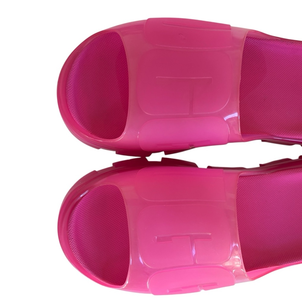 UGG Vibrant Pink Gloss Platform Slide Sandals - Picture 5 of 11